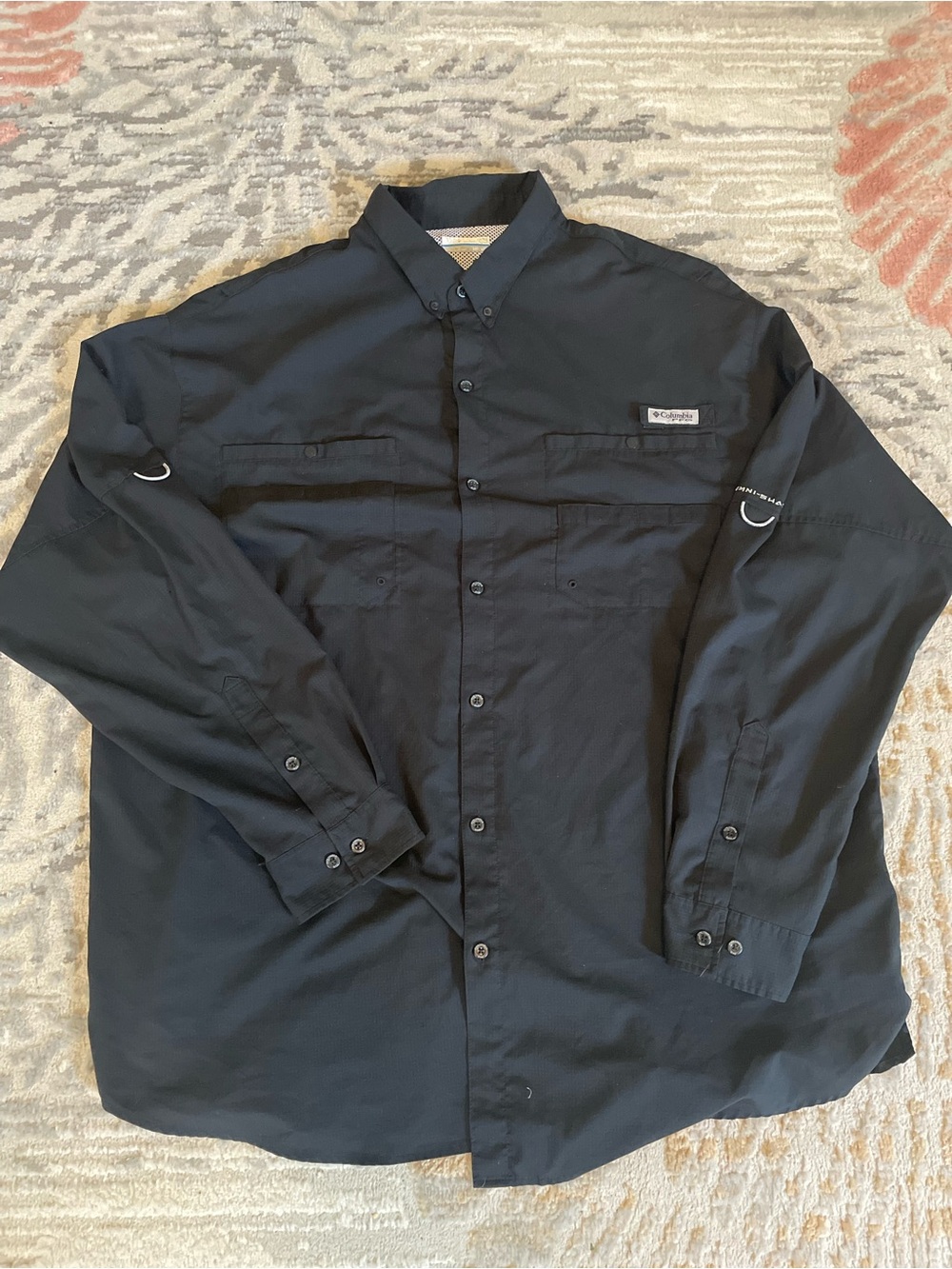 Columbia PFG Fishing Shirt Mens 3XL Button Down Long Sleeve Vented Omni-Shade